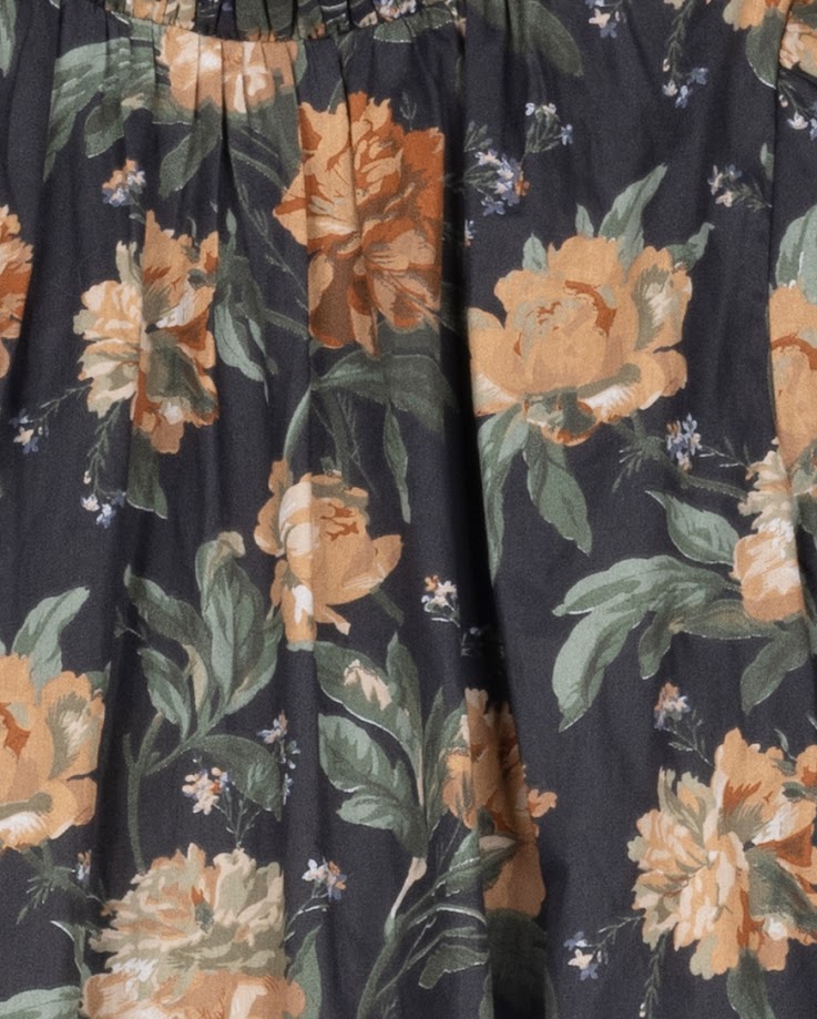 LILOU NAVY FLORAL PRINT SILK DRESS