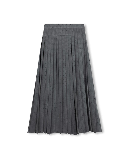 TUSTELLO CHARCOAL ACCORDIAN PLEAT MIDI SKIRT
