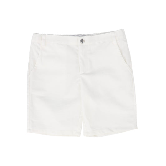 PANTHER WHITE LINEN SHORTS