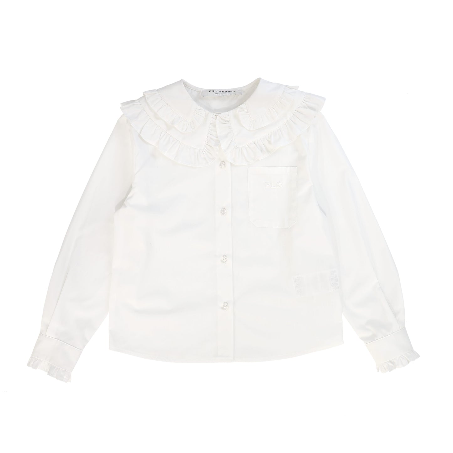 PHILOSOPHY WHITE RUFFLE BLOUSE