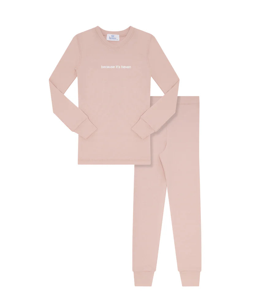 HEVEN CHILD PINK WORDED PAJAMA SET