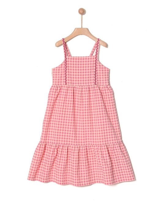 YELL OH PINK CHECKED TIERED JUMPER [FINAL SALE]