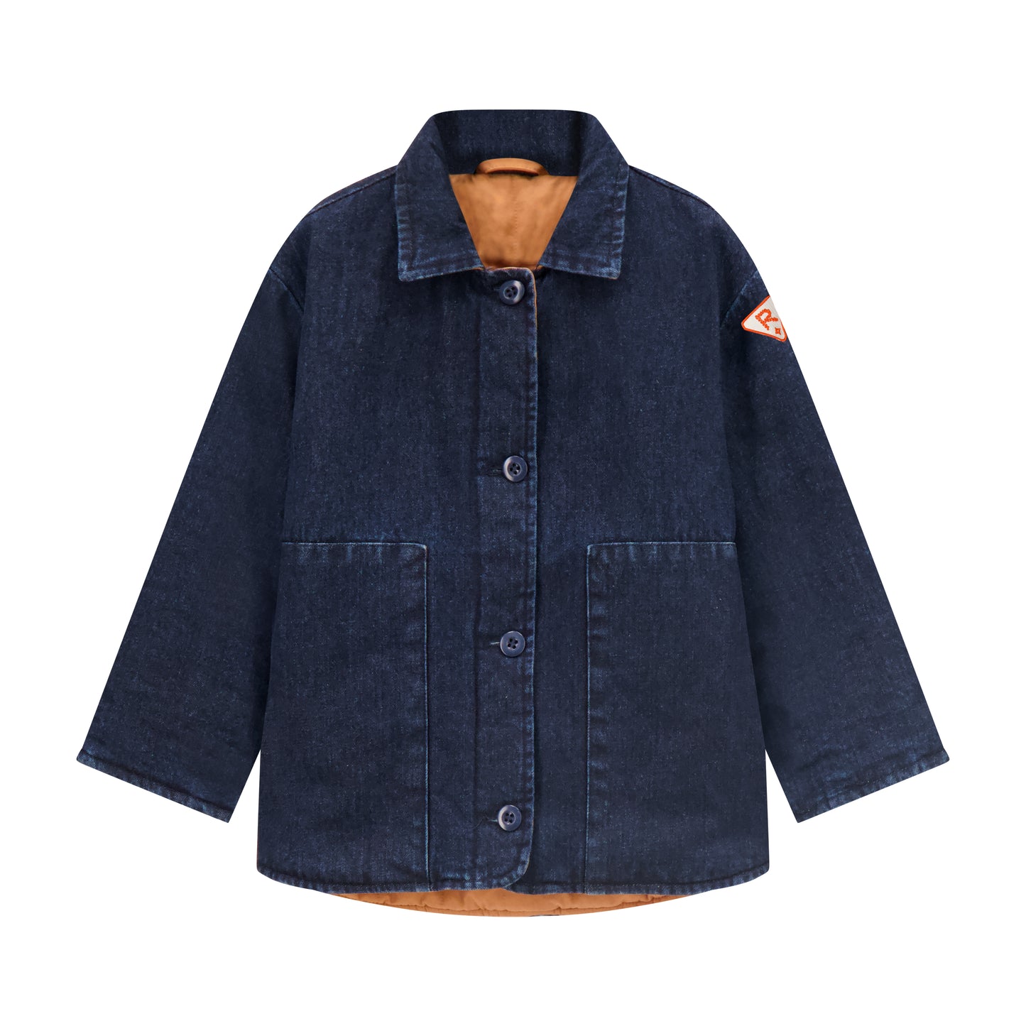 ROOIE AND FRIENDS DENIM/BROWN QUILTED POCKET JACKET