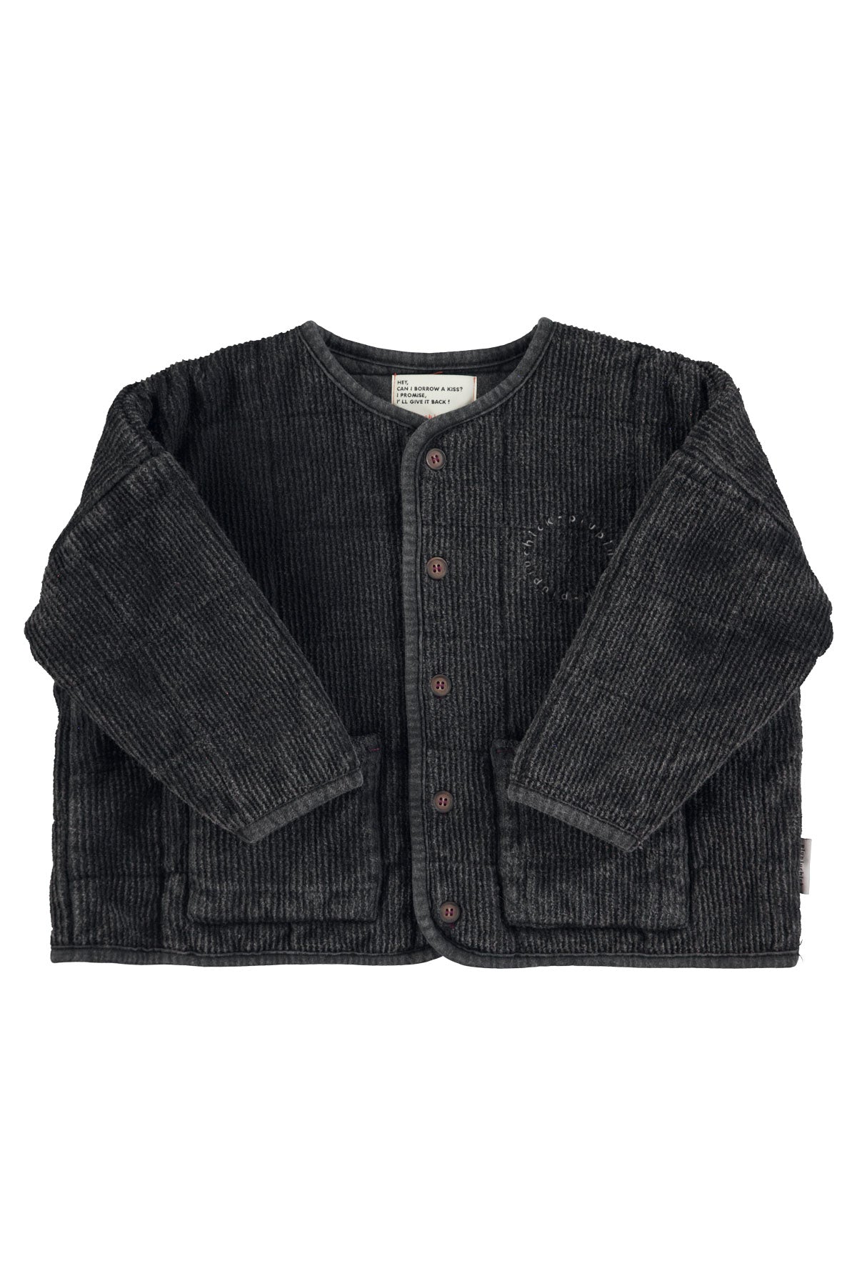 PIUPIUCHICK BLACK TEXTURED POCKET JACKET