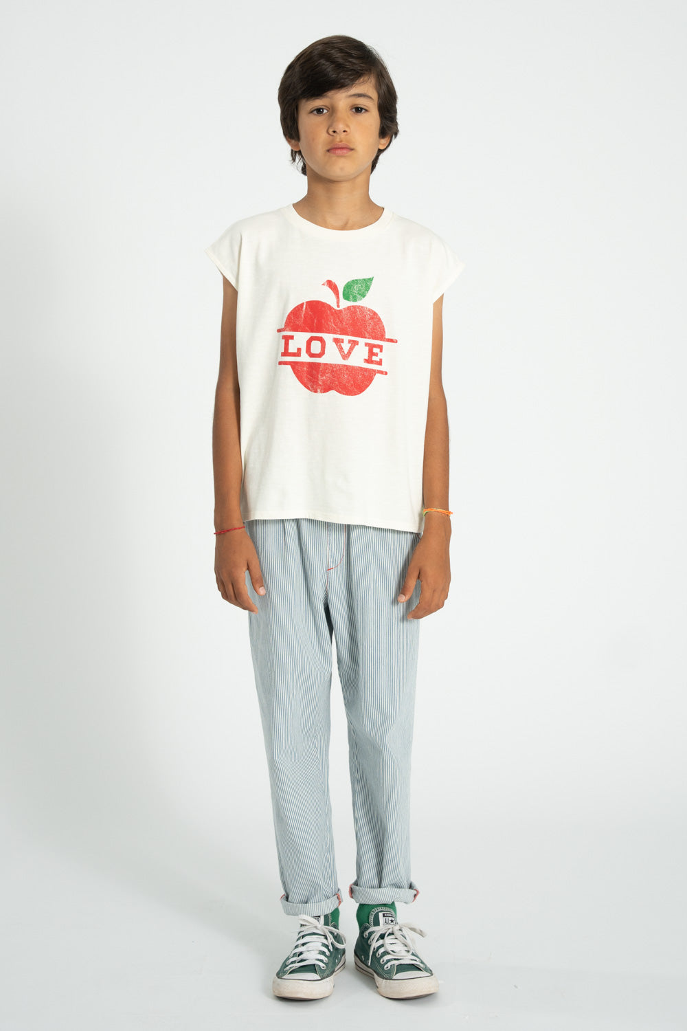 PIUPIUCHICK ECRU APPLE PATCH T-SHIRT