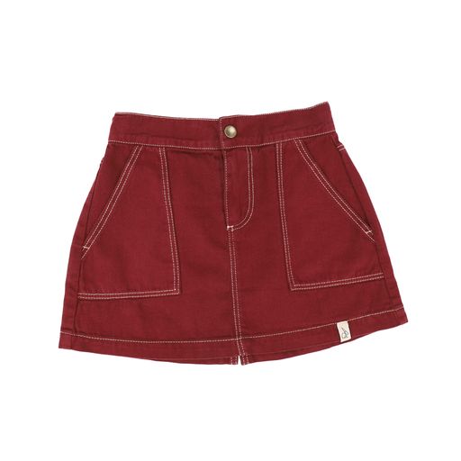 BONNIE AND THE GANG PLUM TWILL SKIRT