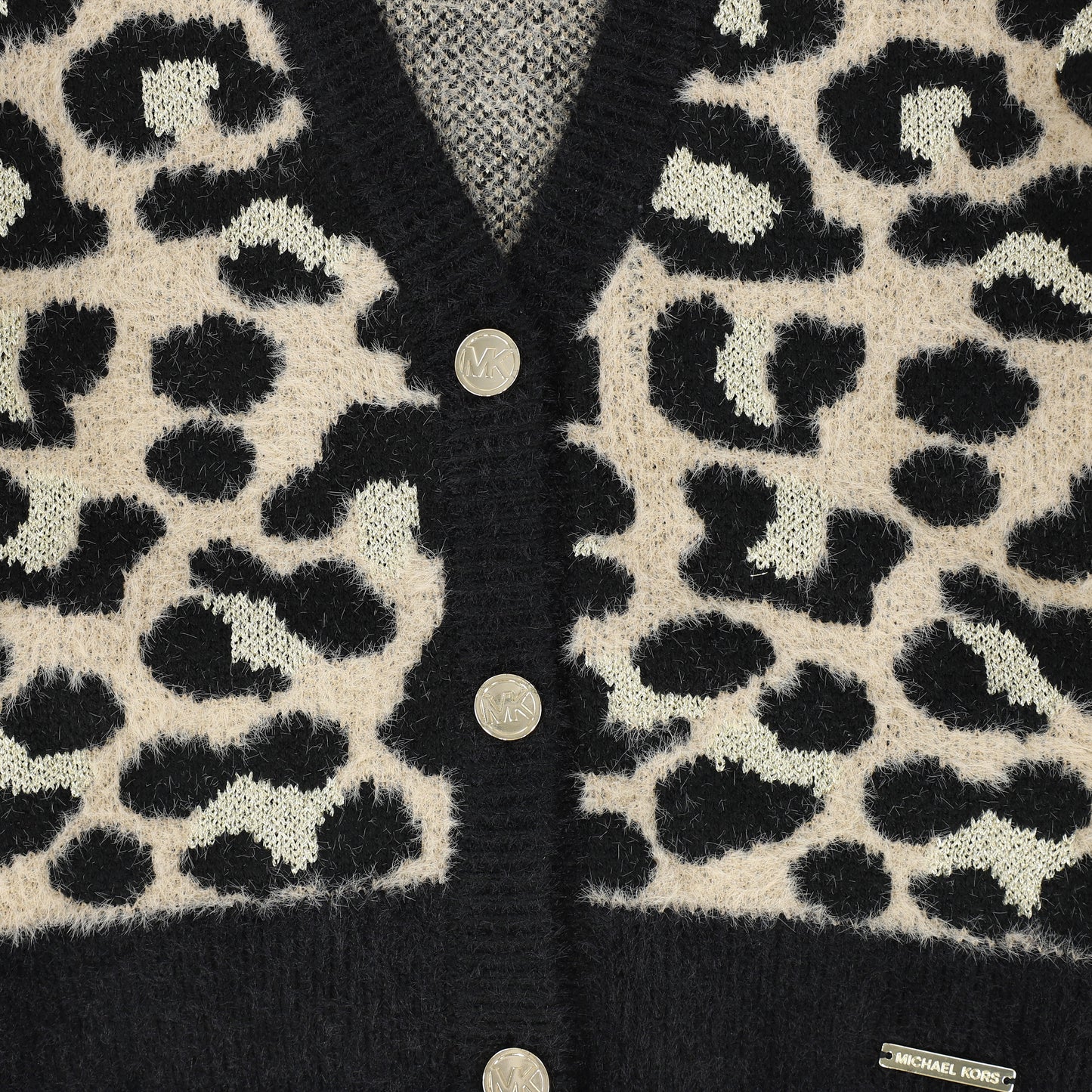 MICHAEL KORS ANIMAL PRINT KNITTED CARDIGAN