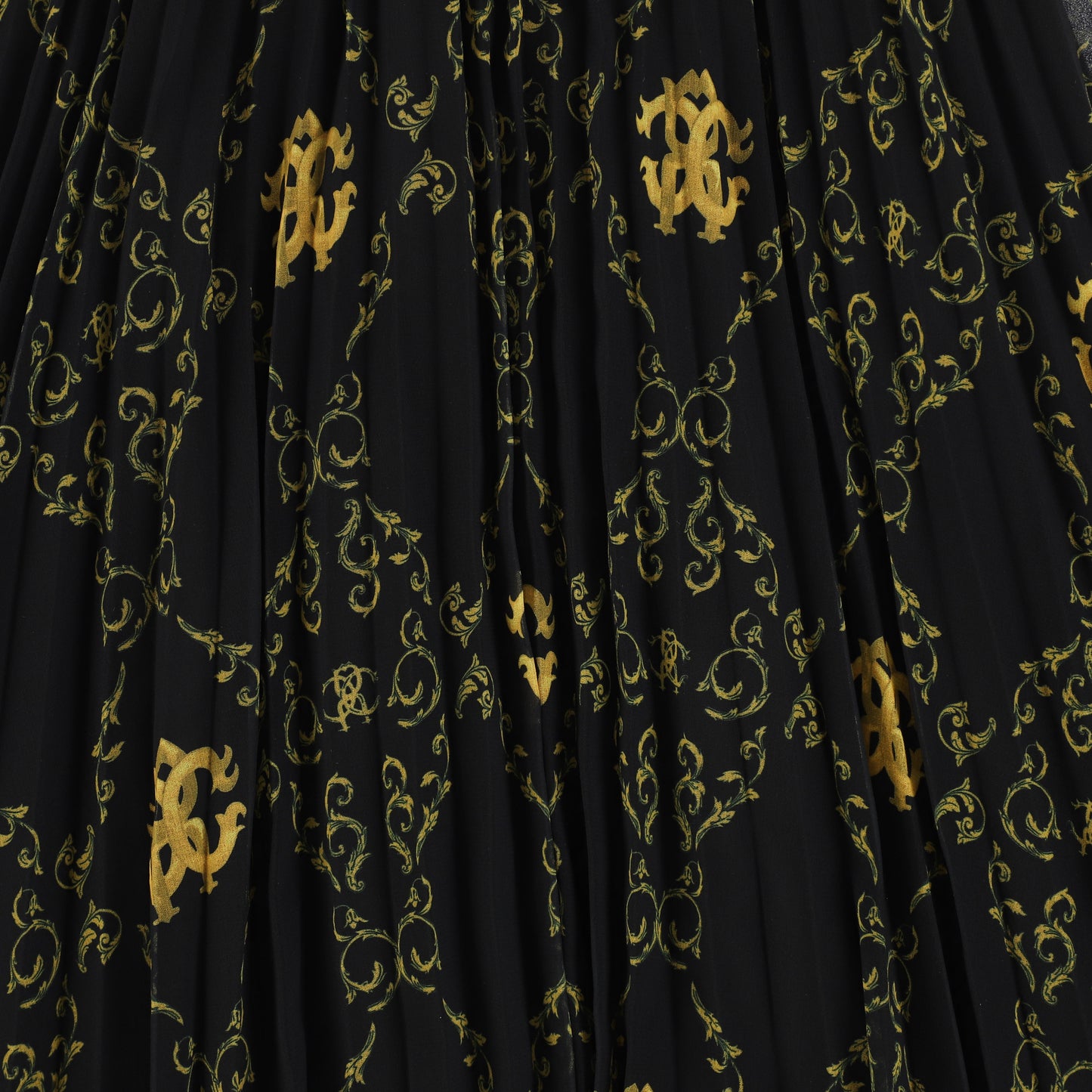 ROBERTO CAVALLI BLACK BAROQUE PRINT SKIRT