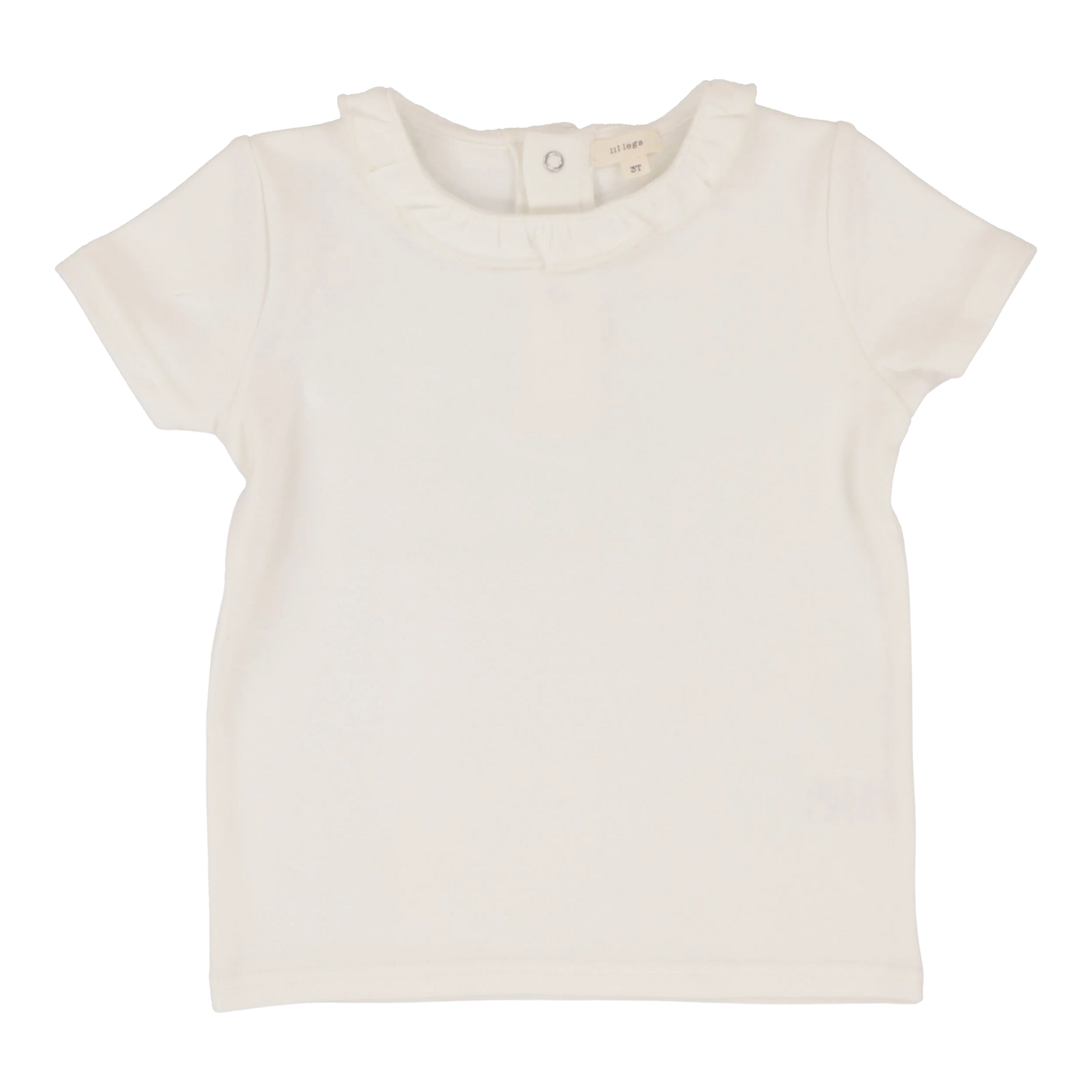 LIL LEGS OFF WHITE RUFFLE TEE