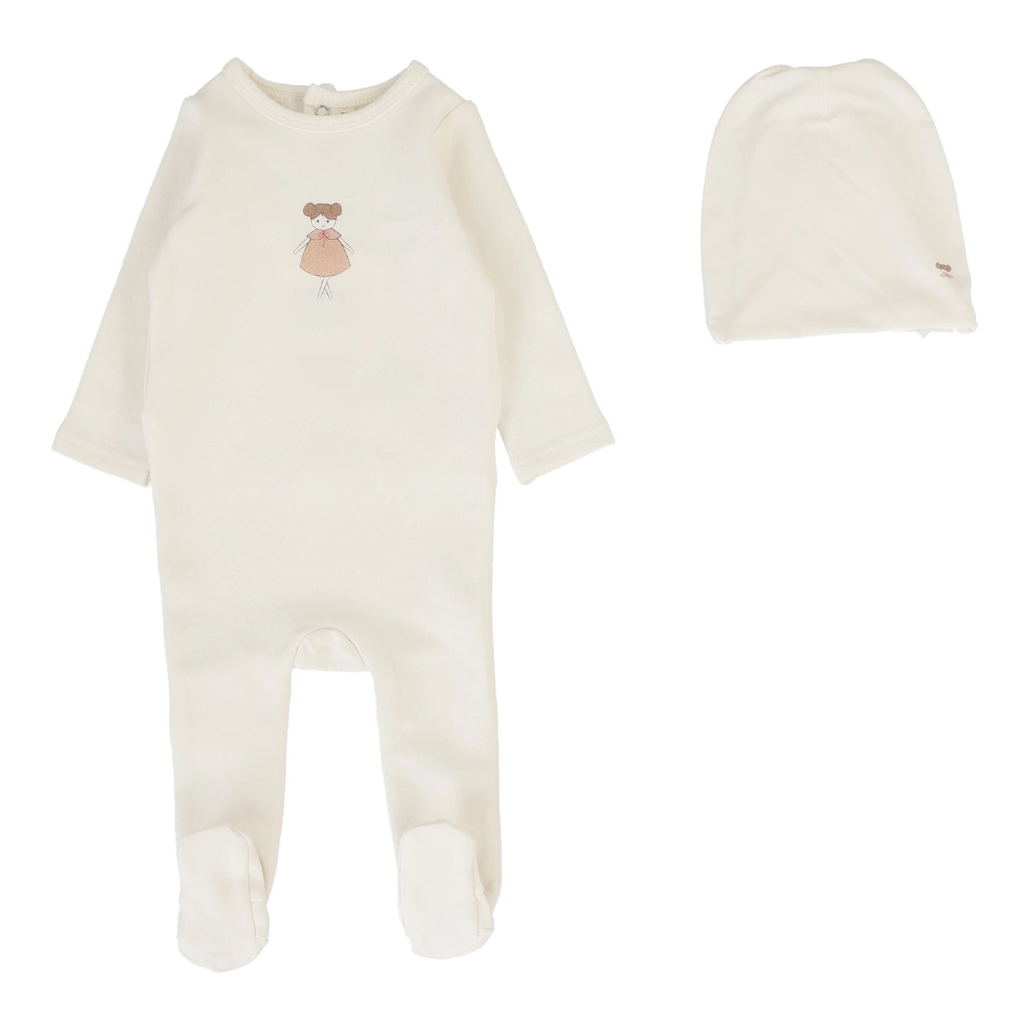 LILETTE CREAM DOLL PATCH FOOTIE SET