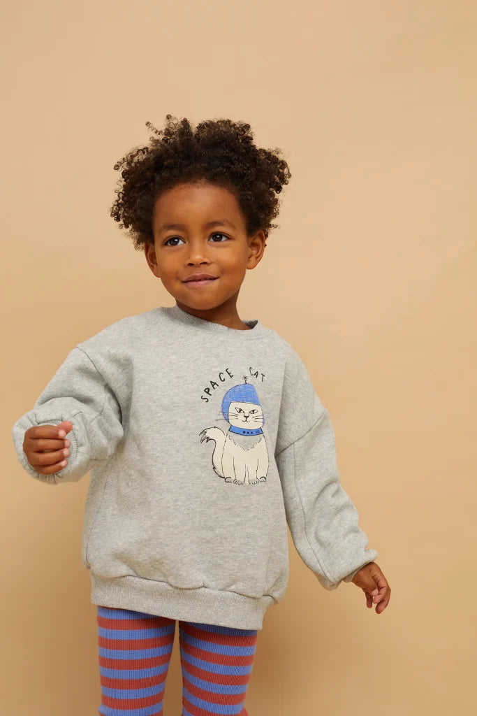 SPROET & SPROUT HEATHER GREY CAT SWEATSHIRT
