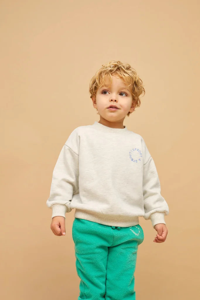 SPROET & SPROUT LIGHT GREY LOGO PATCH SWEATSHIRT