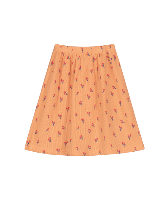 LETTER TO THE WORLD PEACH THERMAL TULIP PRINTED SKIRT [FINAL SALE]