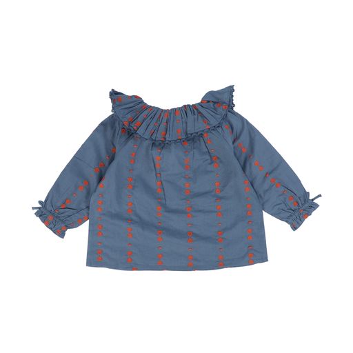 MARMAR COPENHAGEN RED HEART RUFFLE COLLAR BLOUSE