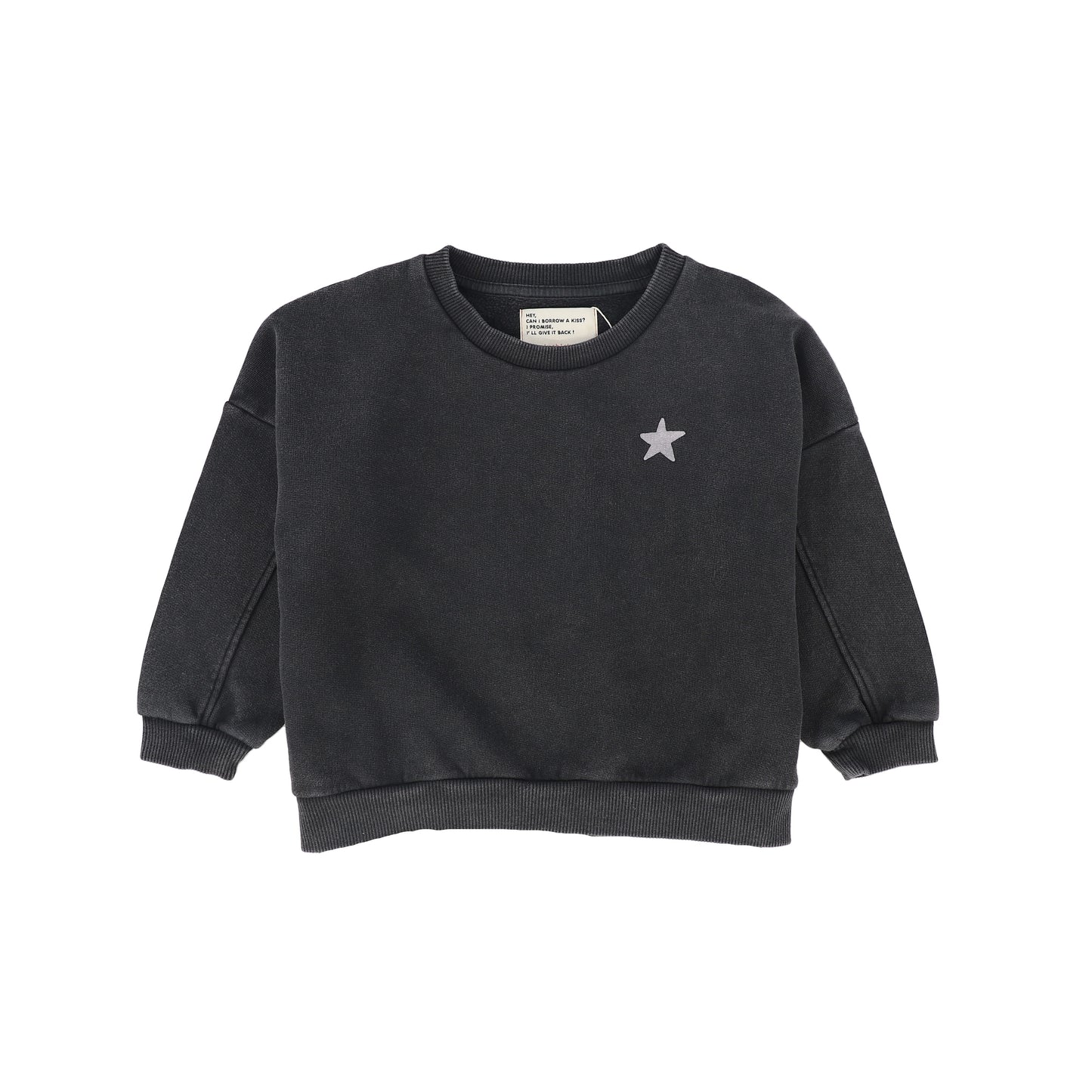 PIUPIUCHICK BLACK WASH LOGO PATCH SWEATSHIRT