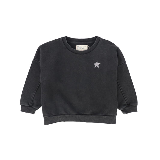 PIUPIUCHICK BLACK WASH LOGO PATCH SWEATSHIRT