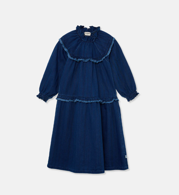 Denim layered dress best sale