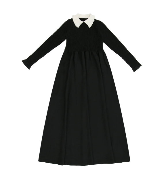 COCO BLANC BLACK COLLARED MAXI DRESS