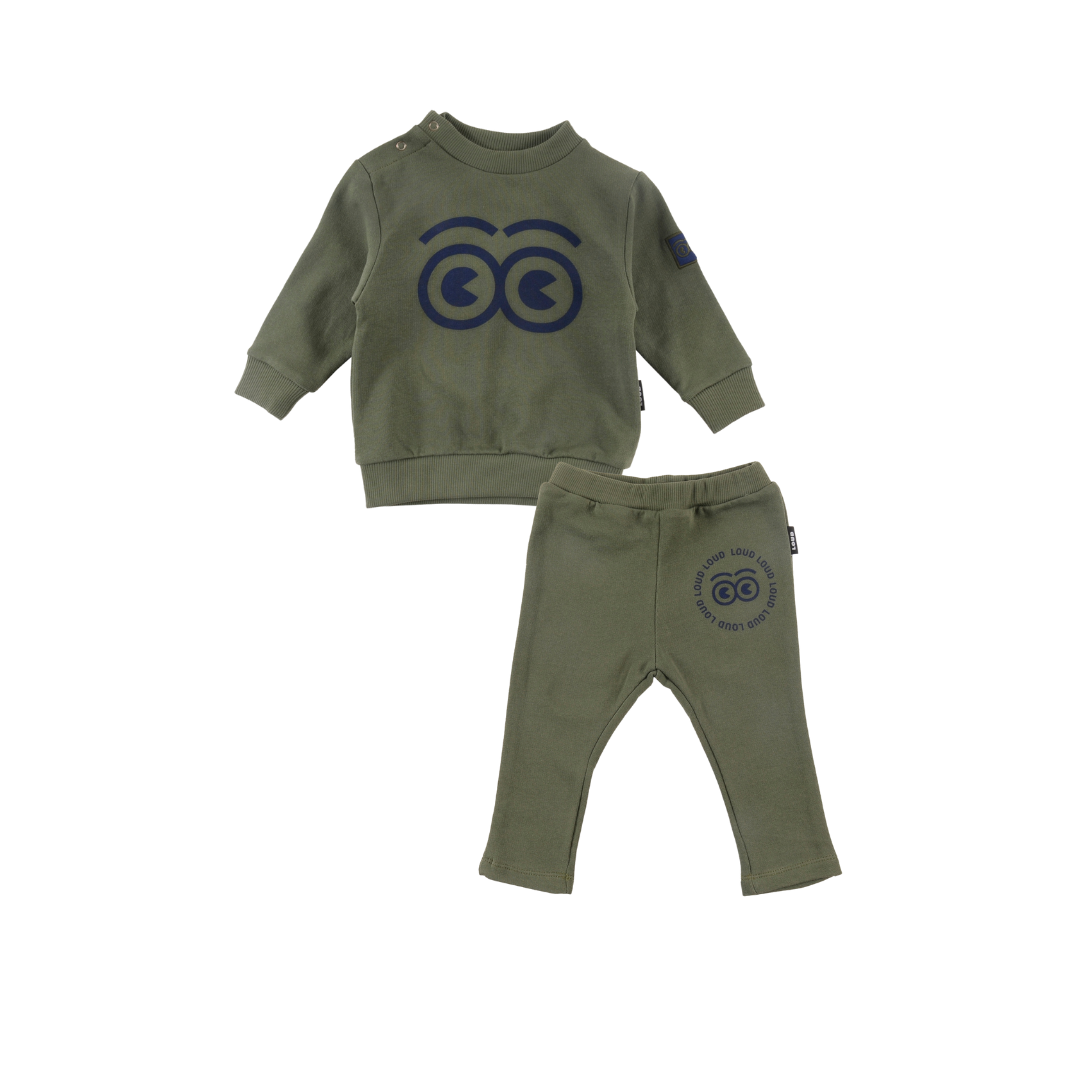 LOUD GREEN LOGO SWEATSHIRT SET