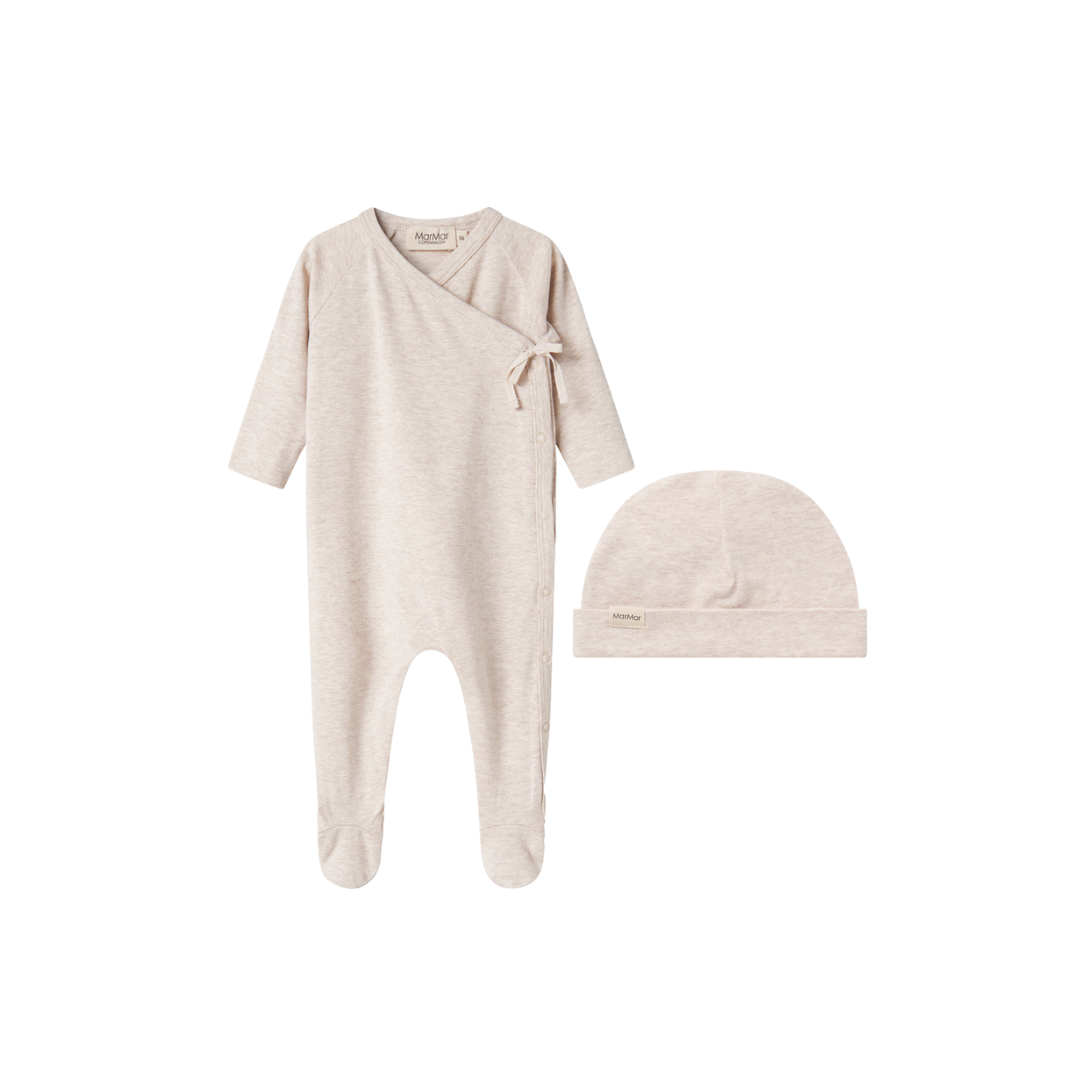 MARMAR COPENHAGEN BEIGE WRAP FOOTIE + BEANIE