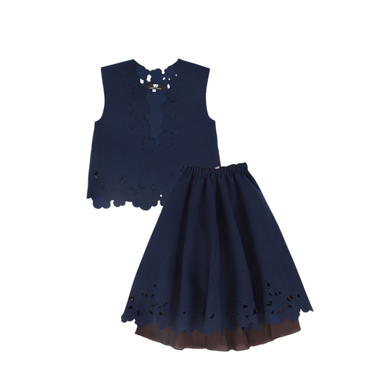 VENERA ARAPU NAVY EMBROIDERY HOLE SET