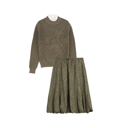 MALLORY AND MERLOT OLIVE GREEN SWEATER SET