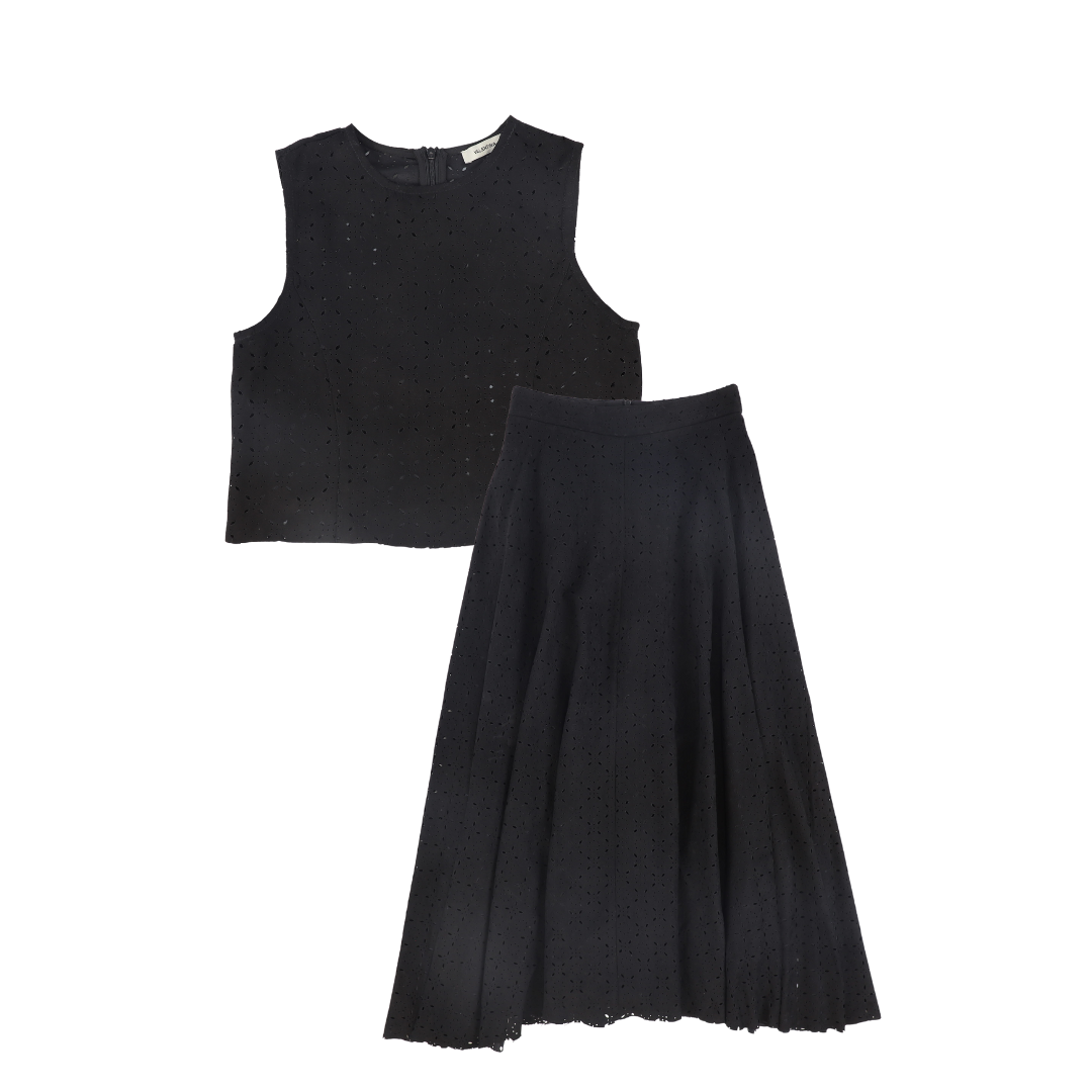 VALENTINA BLACK FLOWER CUTOUT SET