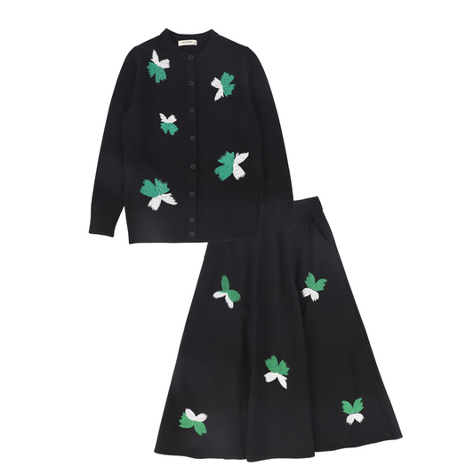 VALENTINA BLACK SCATTERED EMBROIDERY SET