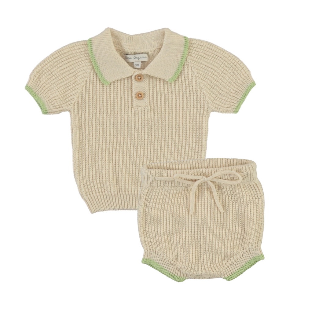 BEBE ORGANIC IVORY KNIT SET