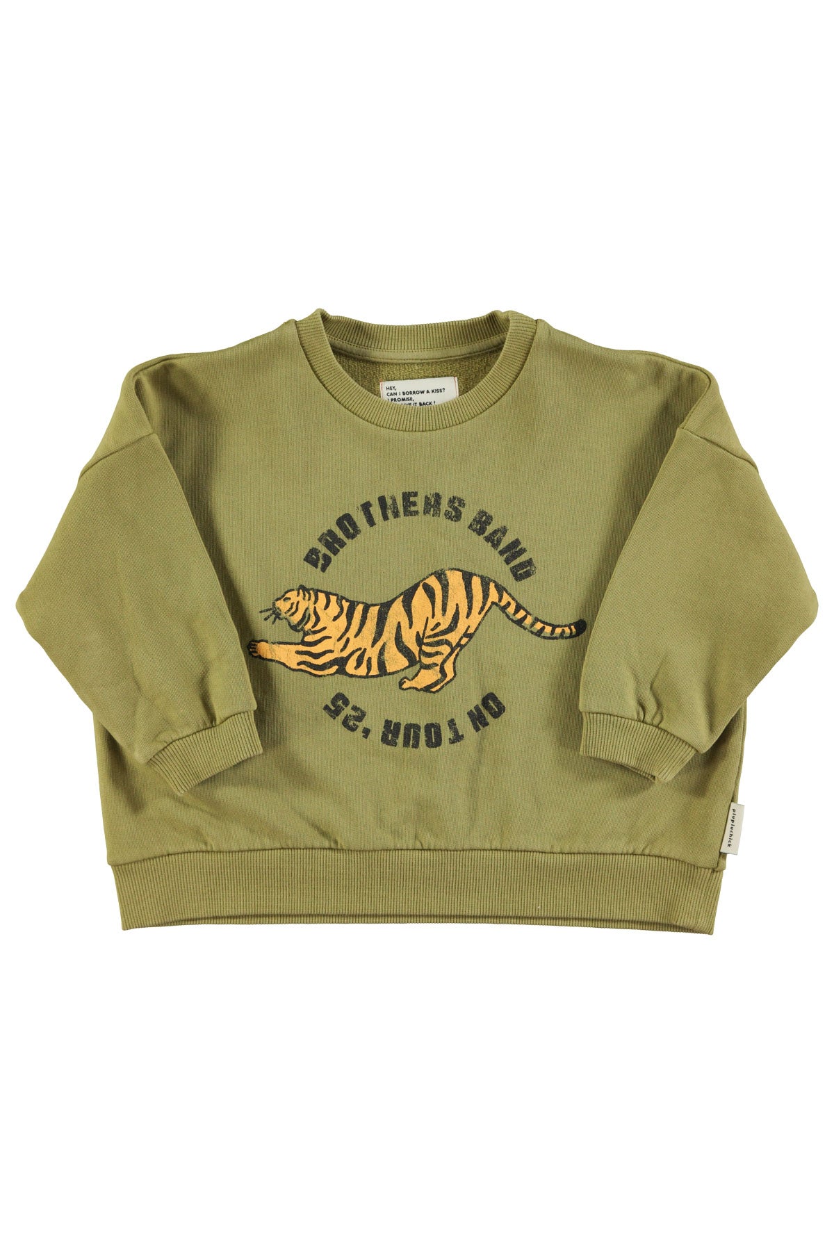 PIUPIUCHICK OLIVE GREEN TIGER PATCH SWEATSHIRT