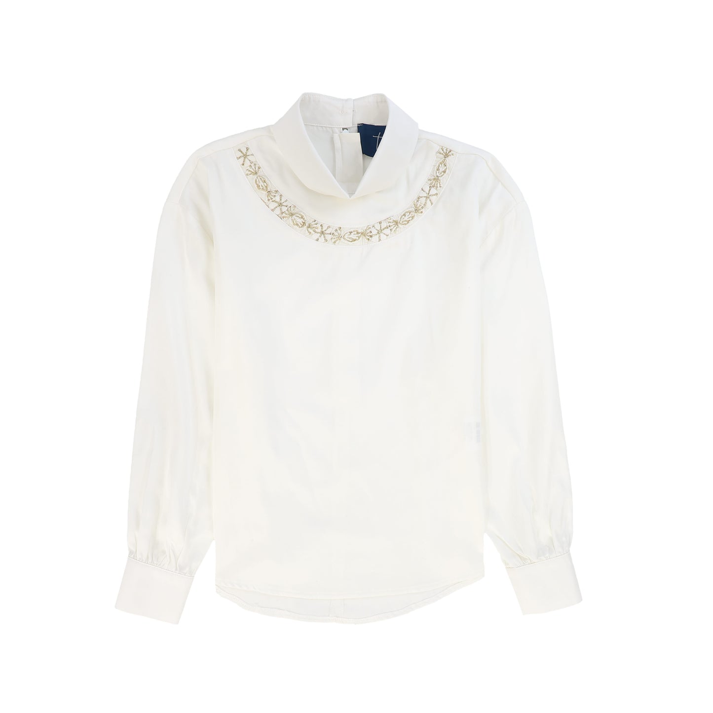 TEA WHITE SATIN CHAIN TOP