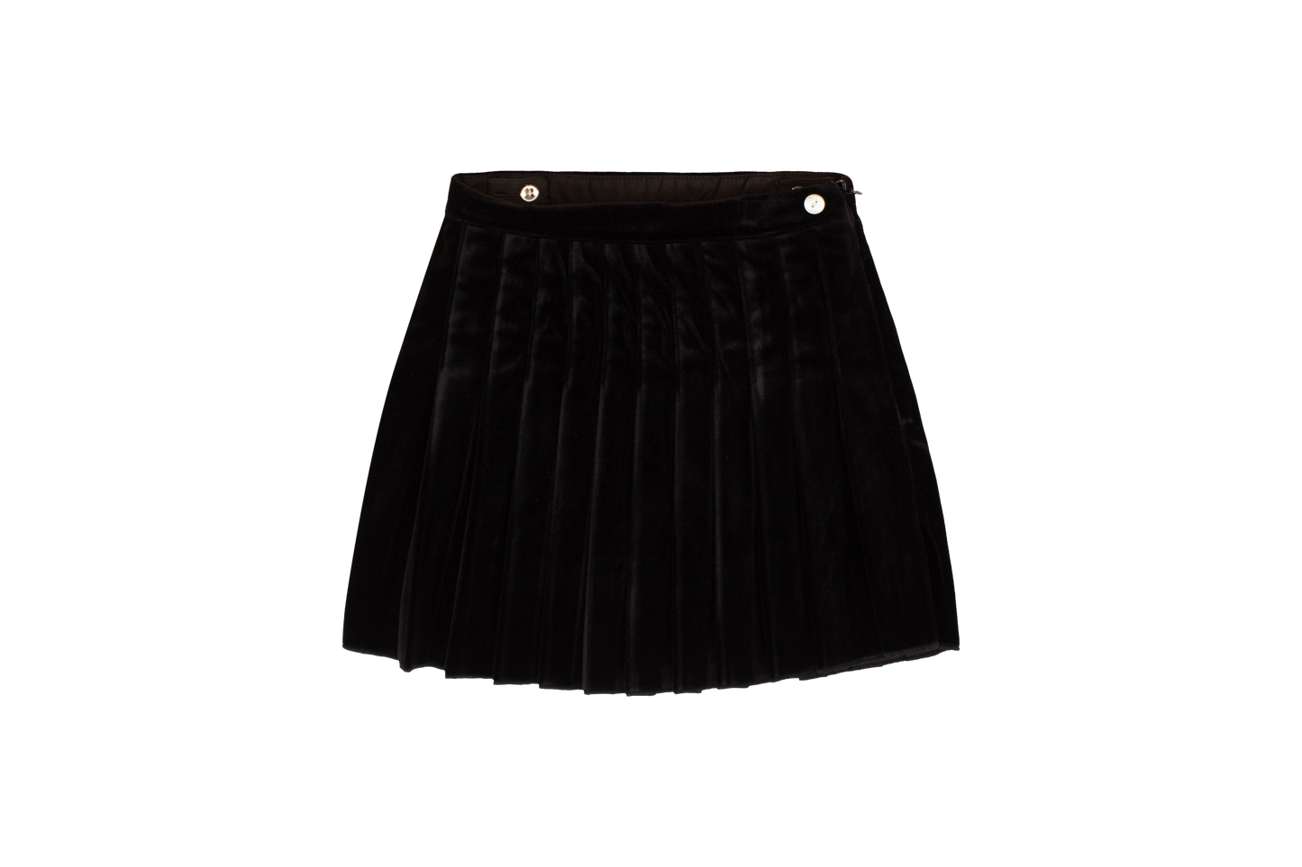 KIPP BLACK VELVET PLEAT SKIRT