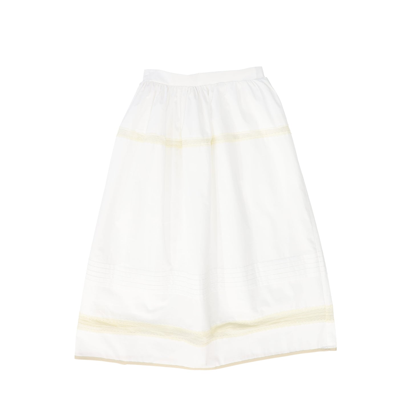 THE MIDDLE DAUGHTER IVORY RIBBON TRIM PLEAT SKIRT