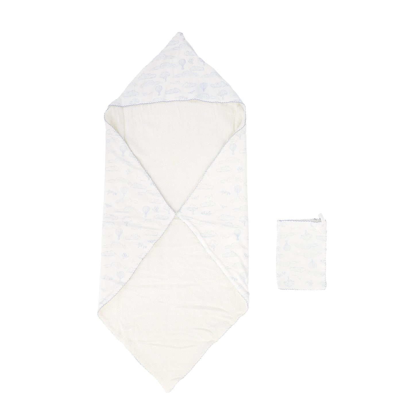 KIPP BLUE CLOUD PRINT TERRY TOWEL SET