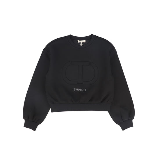 TWINSET BLACK LOGO SWEATSHIRT