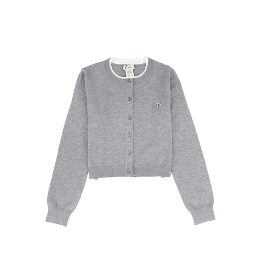 TWINSET GREY KNIT BUTTON CARDIGAN