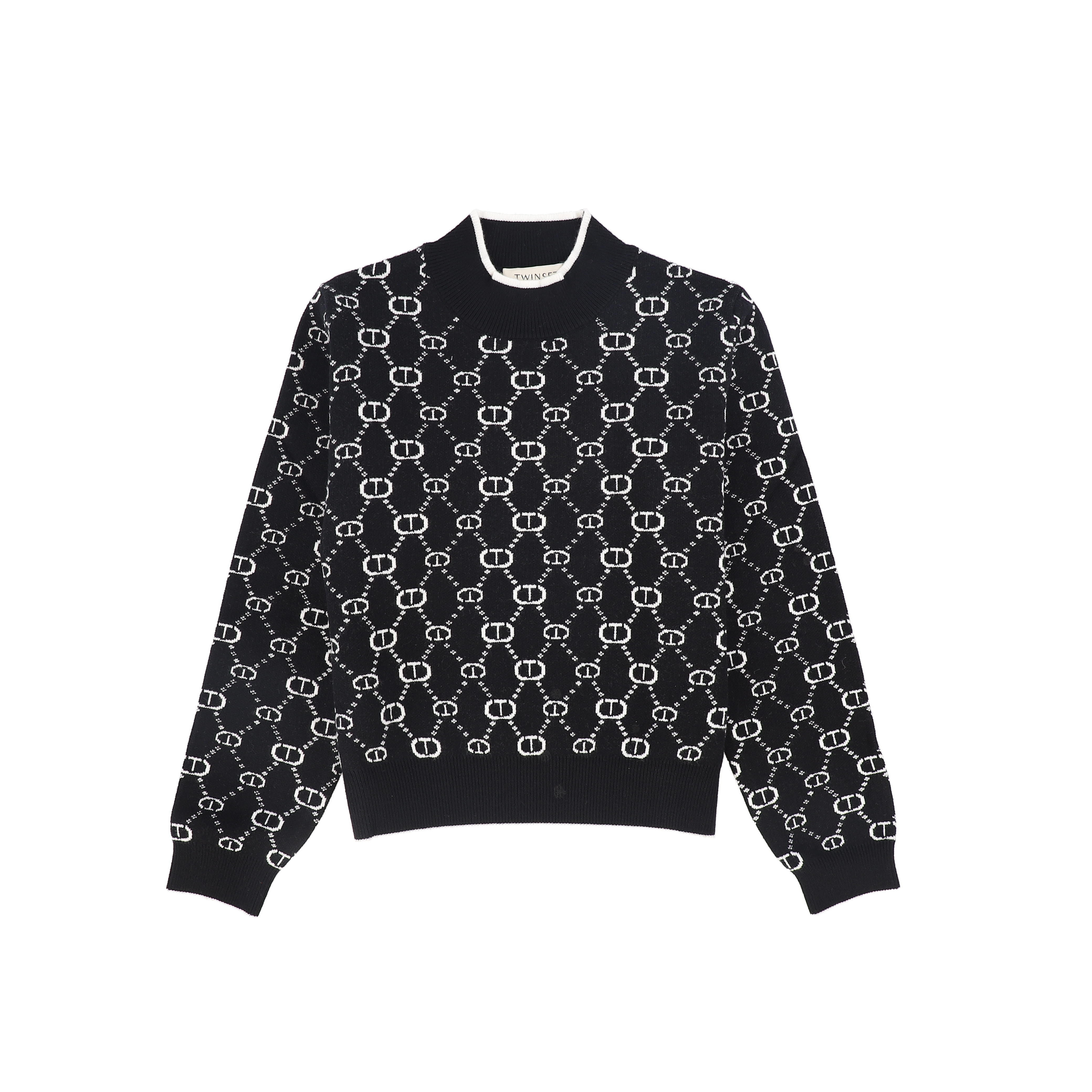 TWINSET BLACK/WHITE LOGO PRINT SWEATER – Luibelle