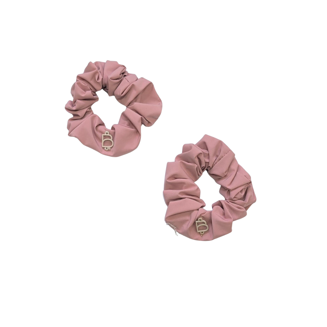 BANDEAU MAUVE PINK TAFFETA MINI SCRUNCHIE SET [FINAL SALE