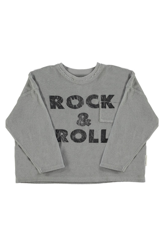 PIUPIUCHICK GREY TERRY WORDED T-SHIRT