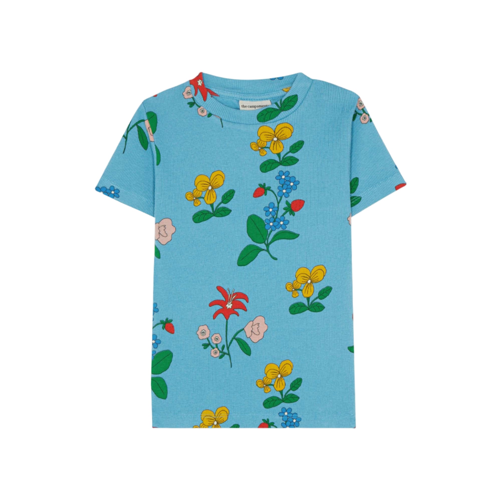 THE CAMPAMENTO BLUE FLORAL RIBBED SS TEE [FINAL SALE] – Luibelle