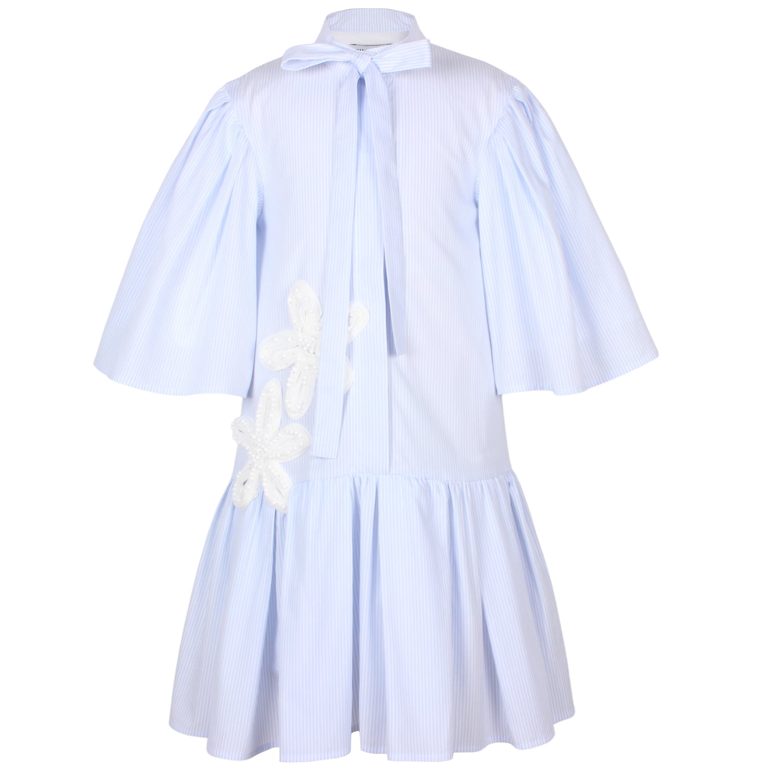 JESSE AND JAMES BLUE FLOWER APPLIQUE TIE DRESS [FINAL SALE]  Luibelle