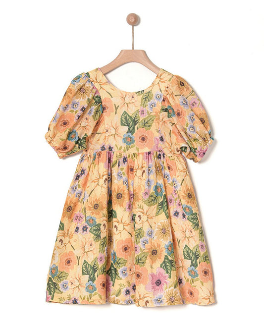 YELL OH FLORAL PUFF SLEEVE DRESS [FINAL SALE]