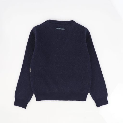 TRUSSARDI NAVY WITH ECRU KNIT SWEATER
