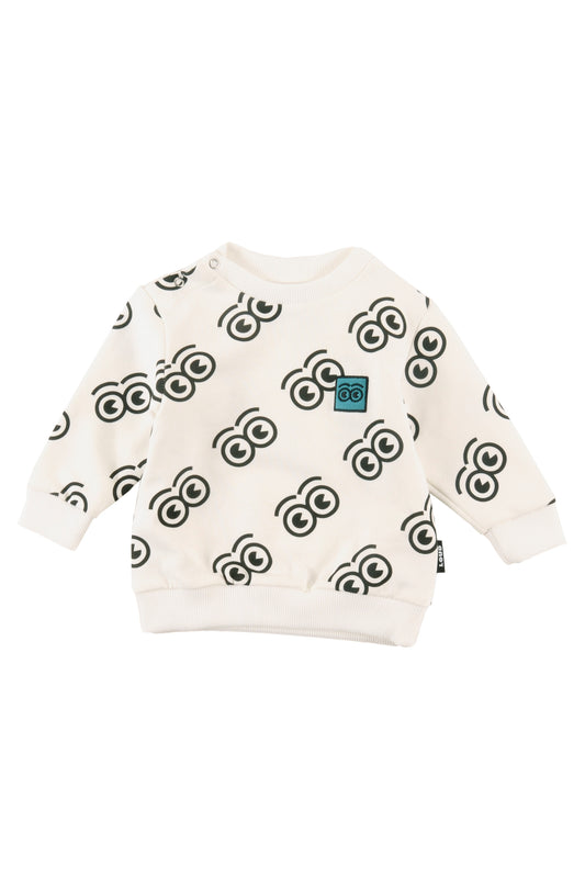 LOUD ECRU/BLACK LOGO PRINT SWEATSHIRT