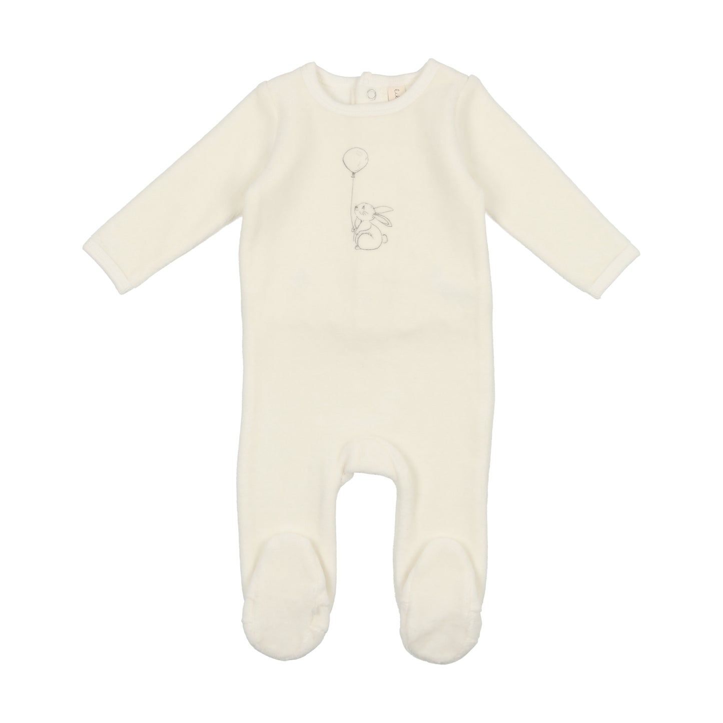 LILETTE WHITE BALLOON VELOUR BUNNY FOOTIE