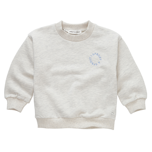 SPROET & SPROUT LIGHT GREY LOGO PATCH SWEATSHIRT
