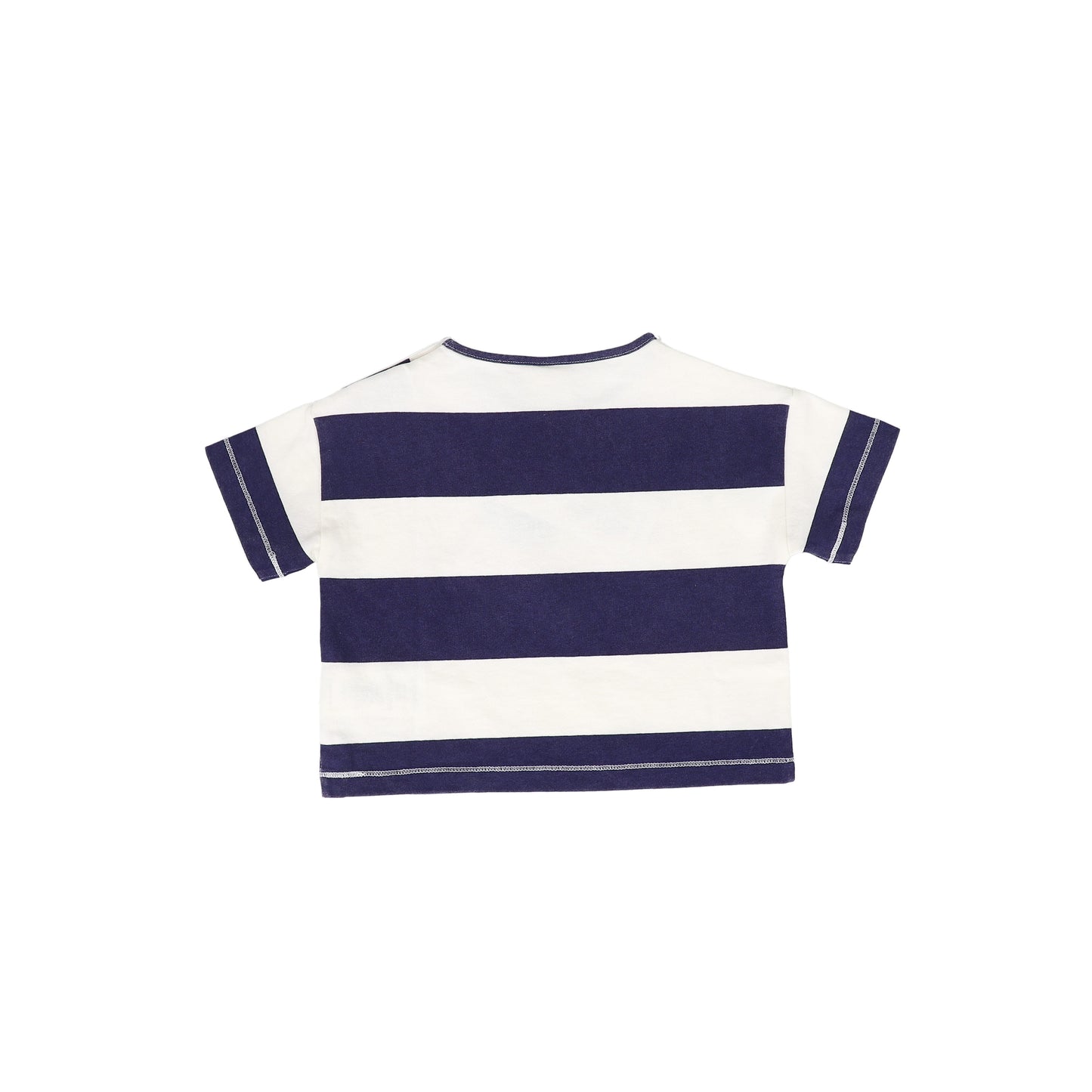 WYNKEN NAVY/WHITE STRIPED WORDED TEE