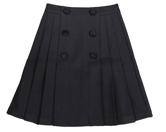 BELATI NAVY JERSEY PLEATED BUTTON SKIRT