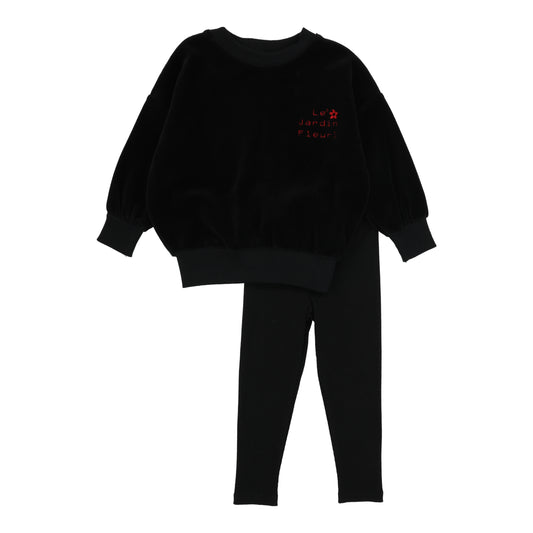 ANALOGIE BLACK GIRLS VELOUR SWEATSHIRT SET