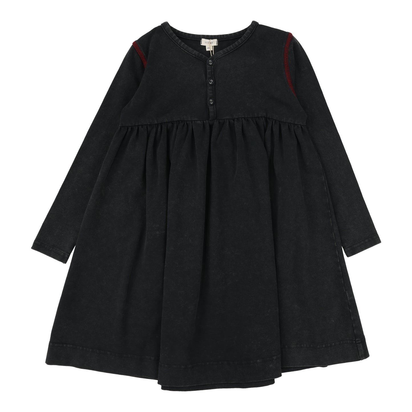 LIL LEGS BLACK WASH CONTRAST STITCH DRESS